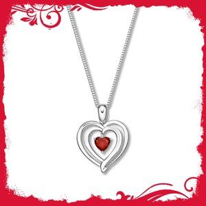 Kay Jewelers NIB Sterling Silver Reversible Ruby & Sapphire Necklace